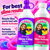 For best slime results: Bezzie Glue works best with Bezzie Activator, perfectly formulated to work together