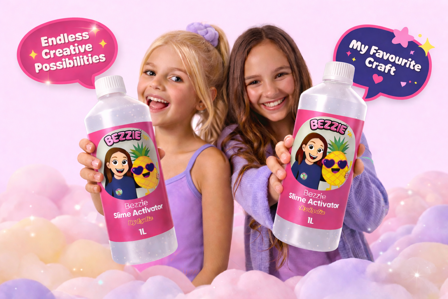 Girls making slime with Bezzie